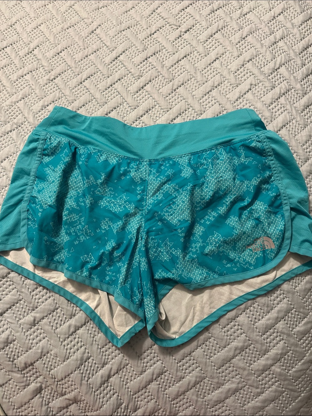 The North Face Women’s Turquoise Patterned Athletic Shorts size small